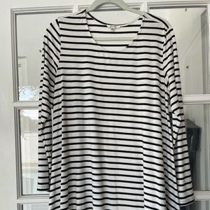 Long sleeve striped shirt dress